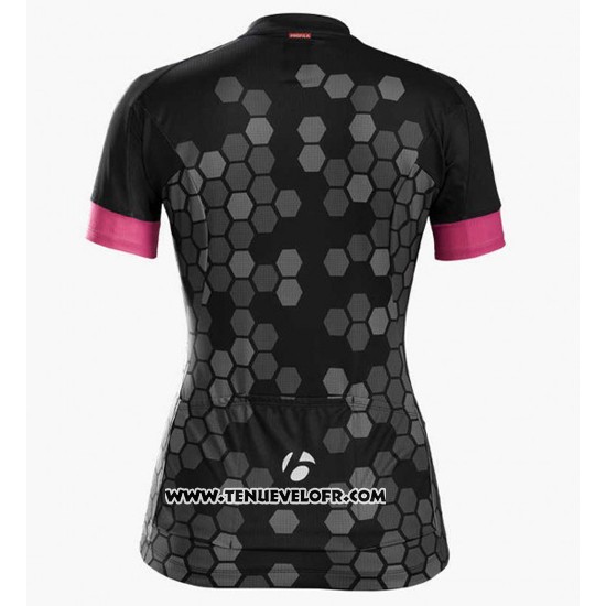 2016 Maillot Ciclismo Femme Trek Noir et Blanc Manches Courtes et Cuissard
