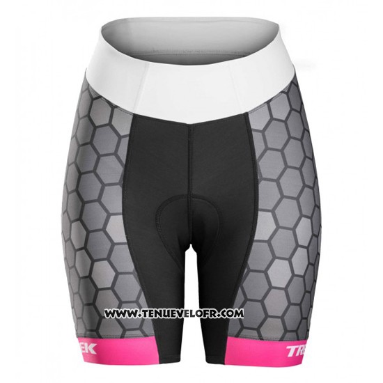 2016 Maillot Ciclismo Femme Trek Noir et Blanc Manches Courtes et Cuissard