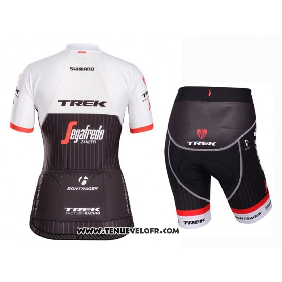 2016 Maillot Ciclismo Femme Trek Noir et Rouge Manches Courtes et Cuissard