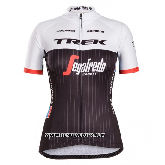 2016 Maillot Ciclismo Femme Trek Noir et Rouge Manches Courtes et Cuissard