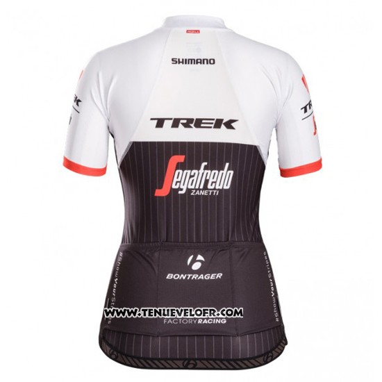 2016 Maillot Ciclismo Femme Trek Noir et Rouge Manches Courtes et Cuissard