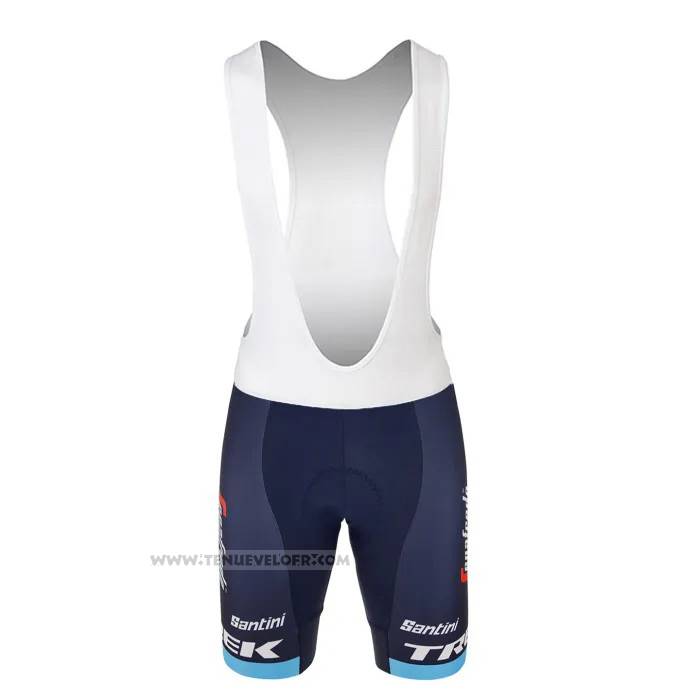 2023 Maillot Cyclisme Femme Trek Blanc Bleu Clair Manches Courtes et Cuissard