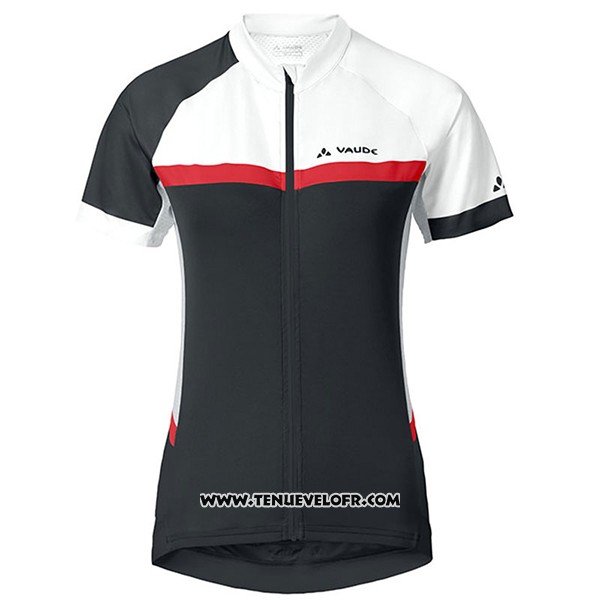 2017 Maillot Ciclismo Femme Vaude Blanc et Noir Manches Courtes et Cuissard