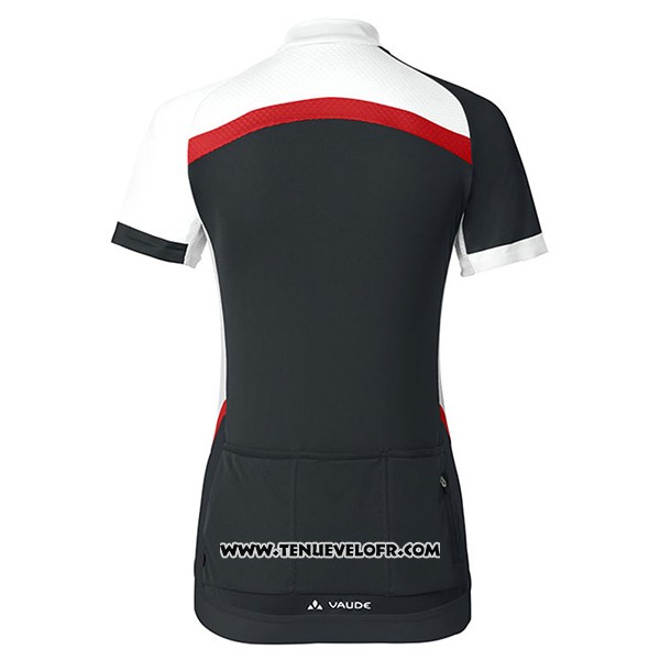 2017 Maillot Ciclismo Femme Vaude Blanc et Noir Manches Courtes et Cuissard