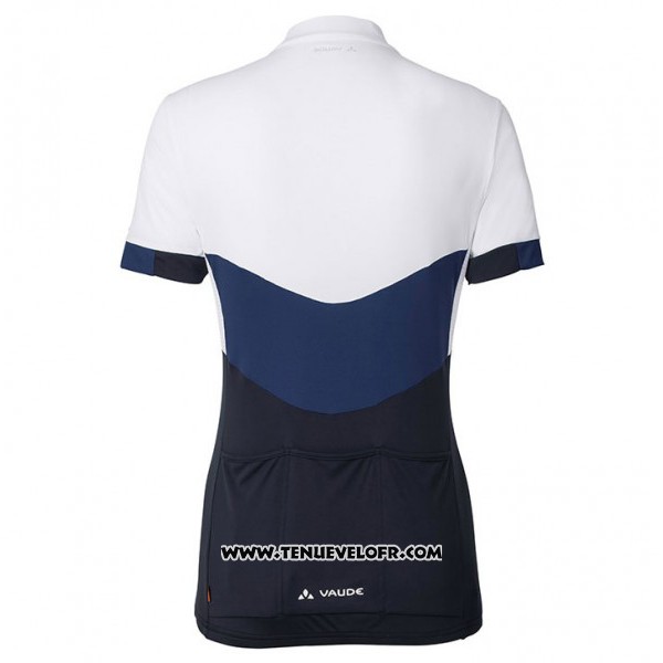 2017 Maillot Ciclismo Femme Vaude Blanc et Noir Manches Courtes et Cuissard