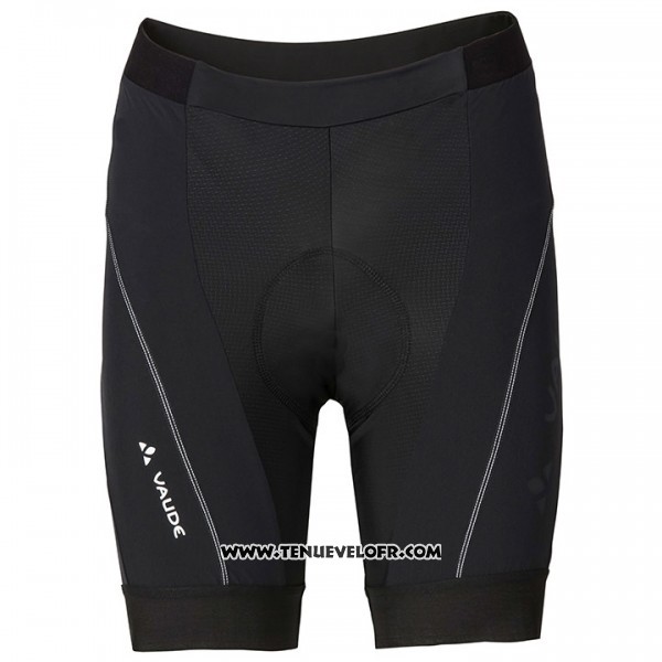 2017 Maillot Ciclismo Femme Vaude Blanc et Noir Manches Courtes et Cuissard