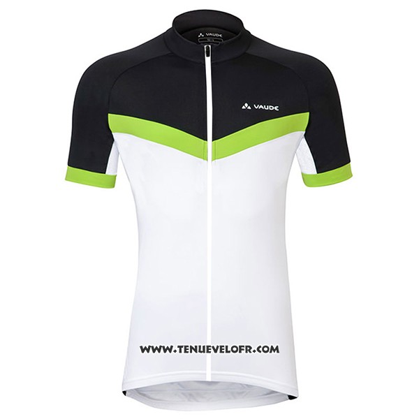2017 Maillot Ciclismo Femme Vaude Blanc et Vert Manches Courtes et Cuissard