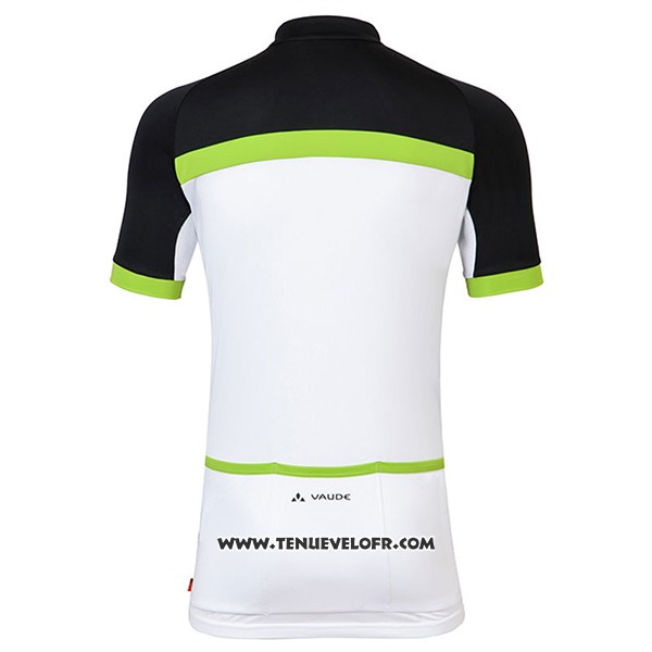 2017 Maillot Ciclismo Femme Vaude Blanc et Vert Manches Courtes et Cuissard