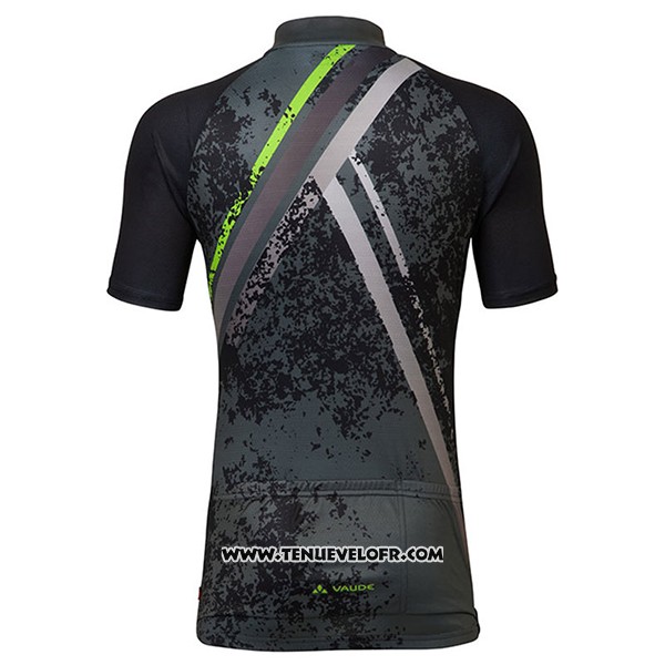 2017 Maillot Ciclismo Femme Vaude Gris et Noir Manches Courtes et Cuissard
