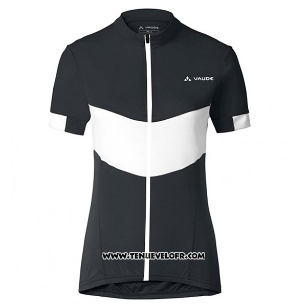 2017 Maillot Ciclismo Femme Vaude Noir et Blanc Manches Courtes et Cuissard