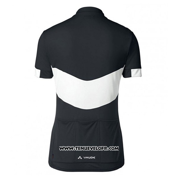 2017 Maillot Ciclismo Femme Vaude Noir et Blanc Manches Courtes et Cuissard