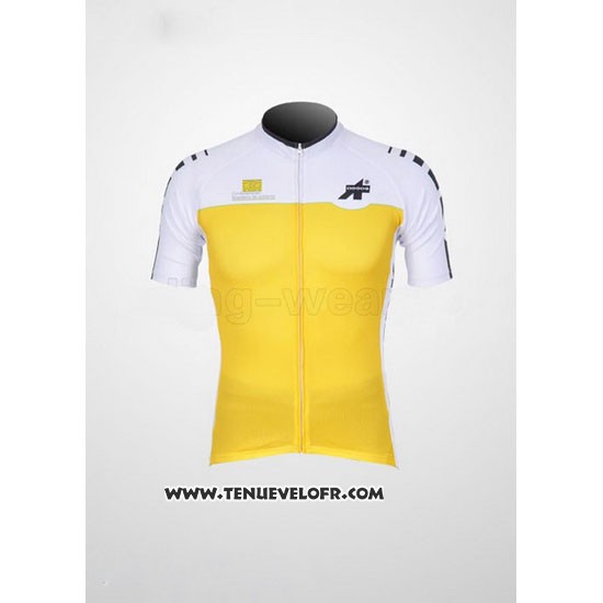 2011 Maillot Ciclismo Assos Blanc et Jaune Manches Courtes et Cuissard