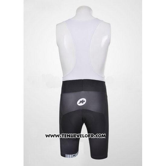 2011 Maillot Ciclismo Assos Blanc et Noir Manches Courtes et Cuissard