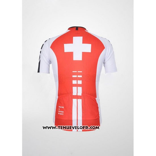 2011 Maillot Ciclismo Assos Blanc et Rouge Manches Courtes et Cuissard