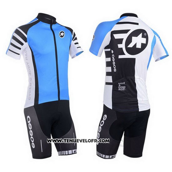 2013 Maillot Ciclismo Assos Azur et Noir Manches Courtes et Cuissard