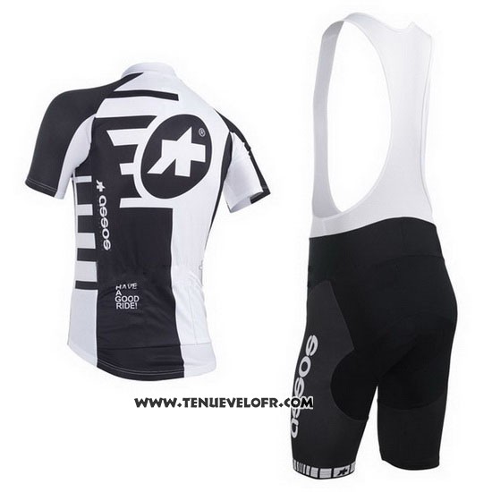 2013 Maillot Ciclismo Assos Blanc et Noir Manches Courtes et Cuissard
