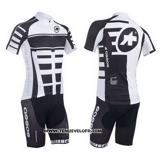 2013 Maillot Ciclismo Assos Blanc et Noir Manches Courtes et Cuissard