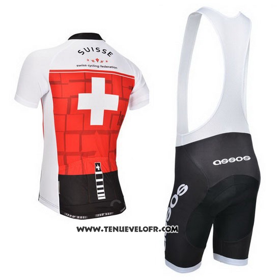 2014 Maillot Ciclismo Assos Blanc et Rouge Manches Courtes et Cuissard