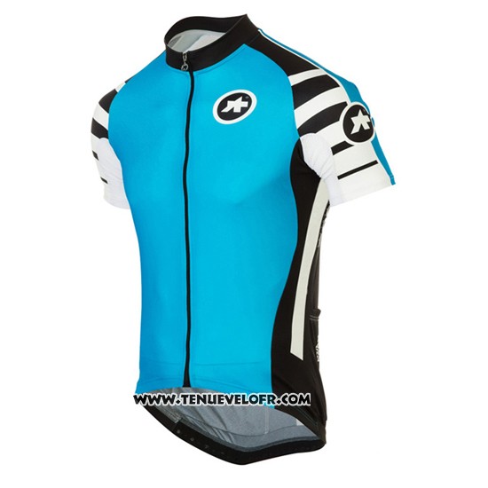 2016 Maillot Ciclismo Assos Noir et Bleu Manches Courtes et Cuissard
