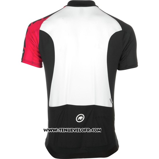 2016 Maillot Ciclismo Assos Noir et Rouge Manches Courtes et Cuissard