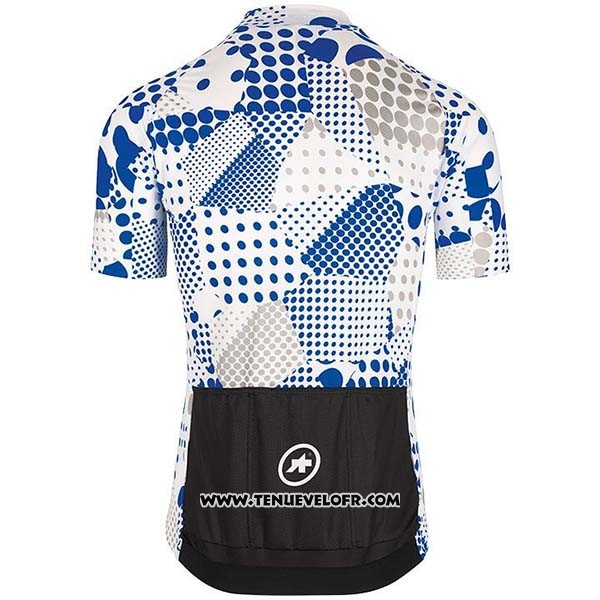 2020 Maillot Ciclismo Assos Erlkoenig Bleu Blanc Manches Courtes et Cuissard