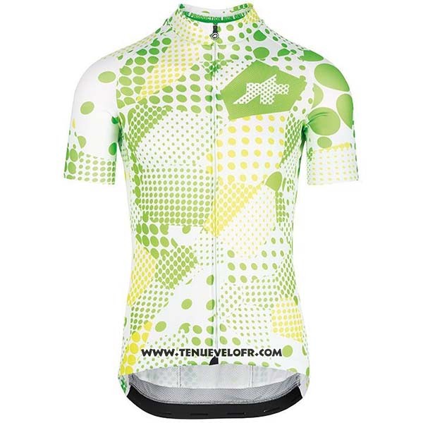 2020 Maillot Ciclismo Assos Erlkoenig Vert Blanc Manches Courtes et Cuissard