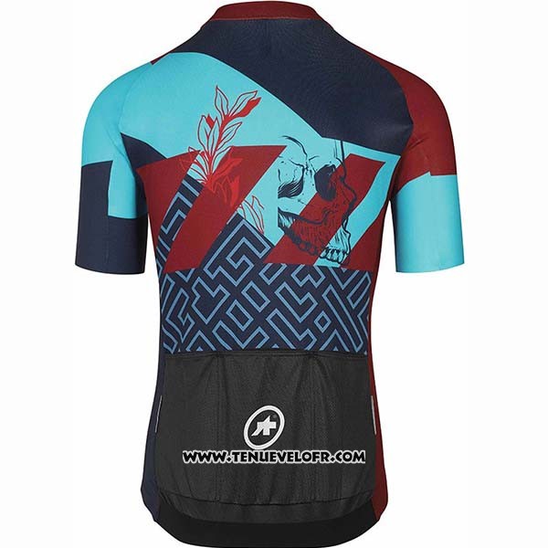 2020 Maillot Ciclismo Assos Fastlane Wyndymilla Rouge Bleu Manches Courtes et Cuissard