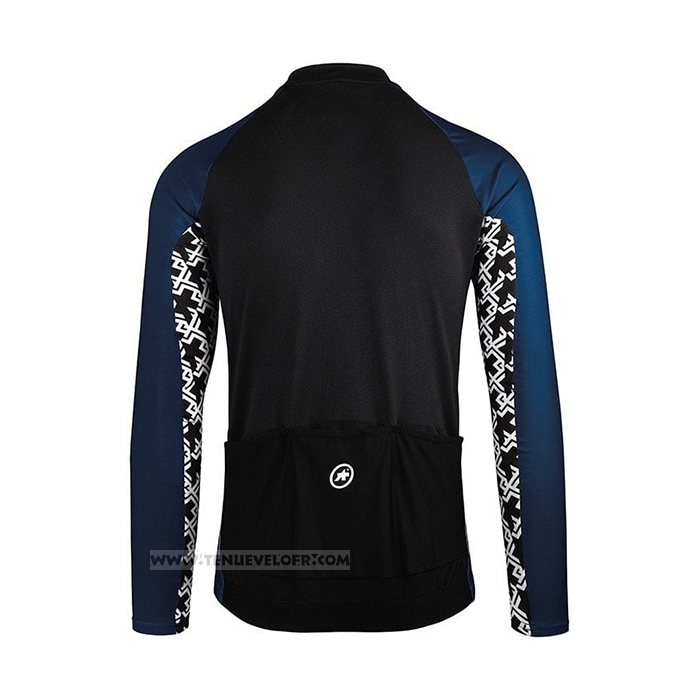 2021 Maillot Cyclisme Assos Bleu Manches Longues et Cuissard