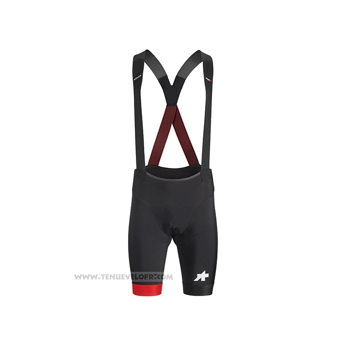 2021 Maillot Cyclisme Assos Noir Blanc Rouge Manches Courtes et Cuissard