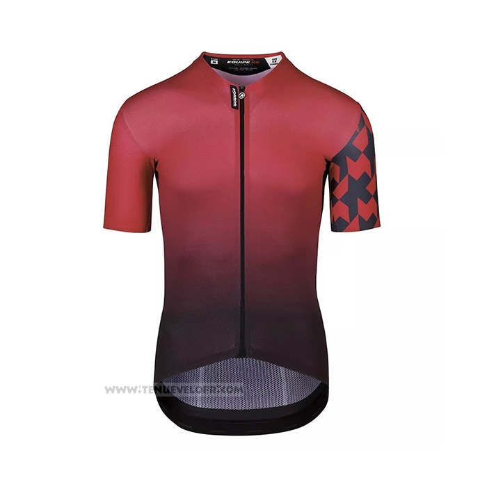 2021 Maillot Cyclisme Assos Profond Rouge Manches Courtes et Cuissard