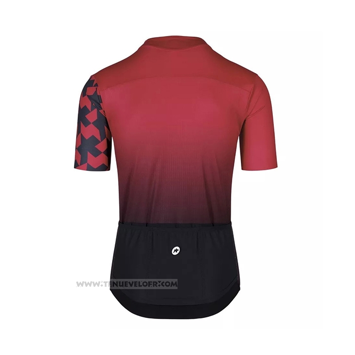 2021 Maillot Cyclisme Assos Profond Rouge Manches Courtes et Cuissard