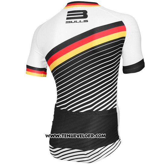 2015 Maillot Ciclismo Bulls Blanc et Noir Manches Courtes et Cuissard