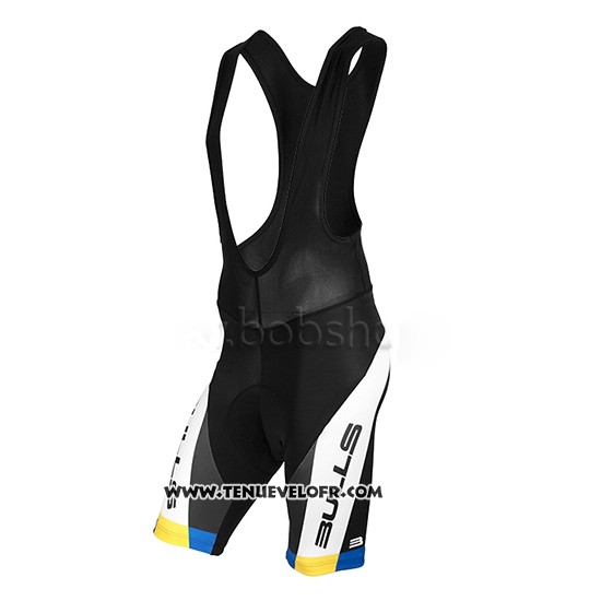 2015 Maillot Ciclismo Bulls Blanc et Noir Manches Courtes et Cuissard