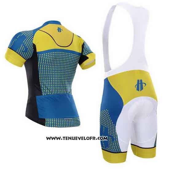 2015 Maillot Ciclismo Hincapie Bleu et Jaune Manches Courtes et Cuissard