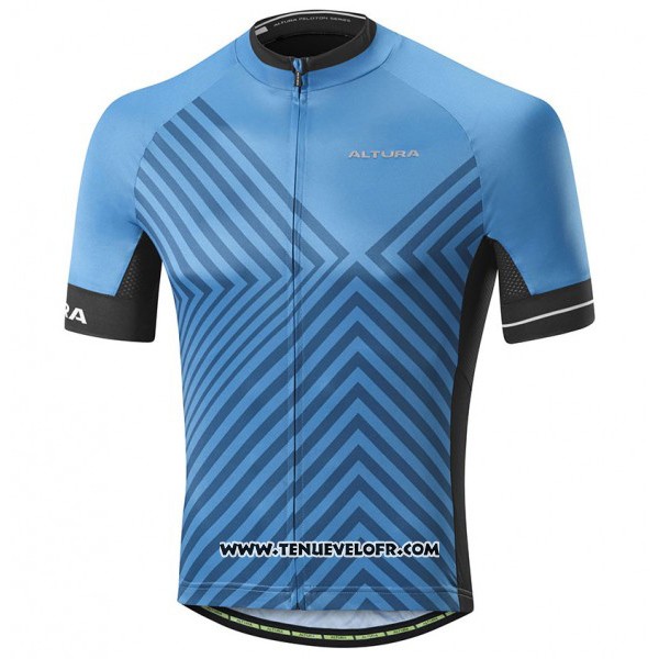2017 Maillot Ciclismo Altura Peloton Bleu Manches Courtes et Cuissard