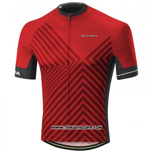 2017 Maillot Ciclismo Altura Peloton Rouge Manches Courtes et Cuissard