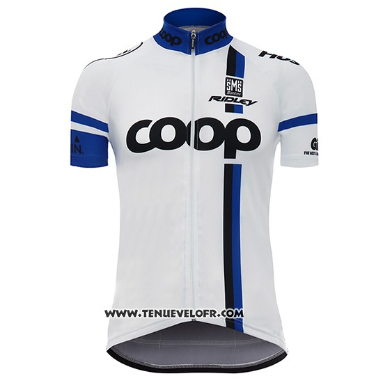 2017 Maillot Ciclismo Coop Blanc Manches Courtes et Cuissard