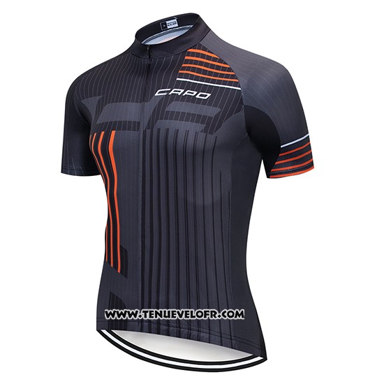 2018 Maillot Ciclismo Capo Noir Gris Orange Manches Courtes et Cuissard