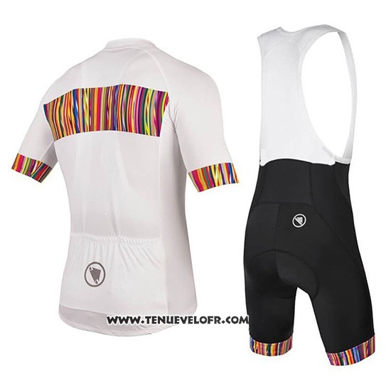 2018 Maillot Ciclismo Endura Graphics Pinstripe Blanc Manches Courtes et Cuissard