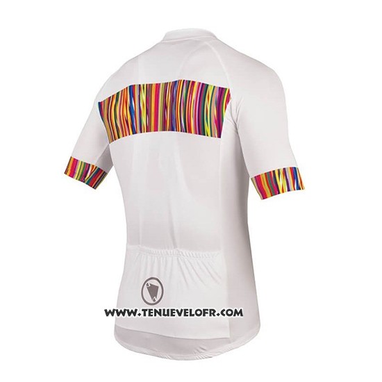 2018 Maillot Ciclismo Endura Graphics Pinstripe Blanc Manches Courtes et Cuissard