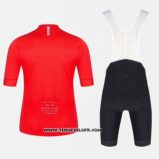 2018 Maillot Ciclismo La Fete DE La Bicyclette Rouge Manches Courtes et Cuissard
