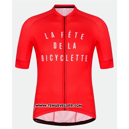 2018 Maillot Ciclismo La Fete DE La Bicyclette Rouge Manches Courtes et Cuissard