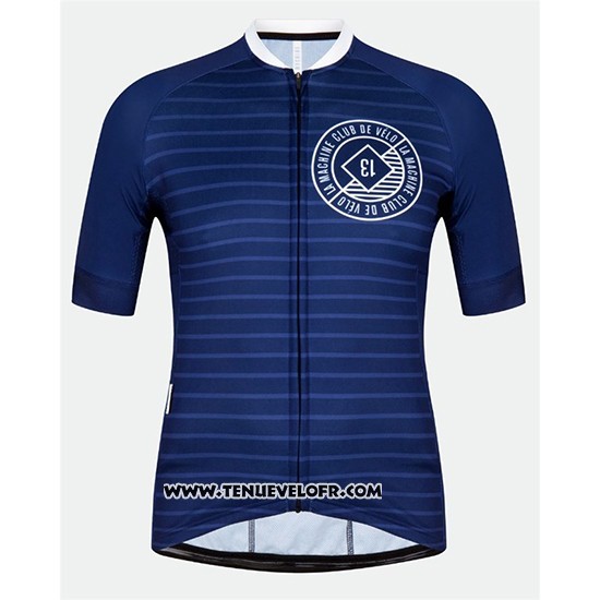2018 Maillot Ciclismo Machine Club Bleu Manches Courtes et Cuissard