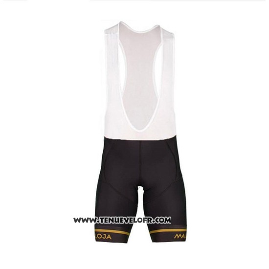 2018 Maillot Ciclismo Maloja Pushbikersm Noir Jaune Manches Courtes et Cuissard