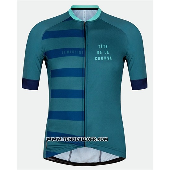 2018 Maillot Ciclismo Tete DE La Course Vert Bleu Manches Courtes et Cuissard