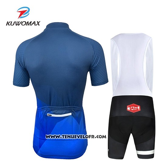 2019 Maillot Ciclismo Kuwomax Bleu Manches Courtes et Cuissard