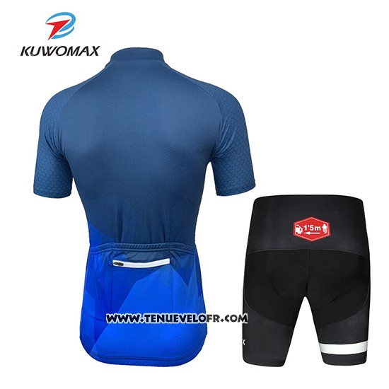 2019 Maillot Ciclismo Kuwomax Bleu Manches Courtes et Cuissard
