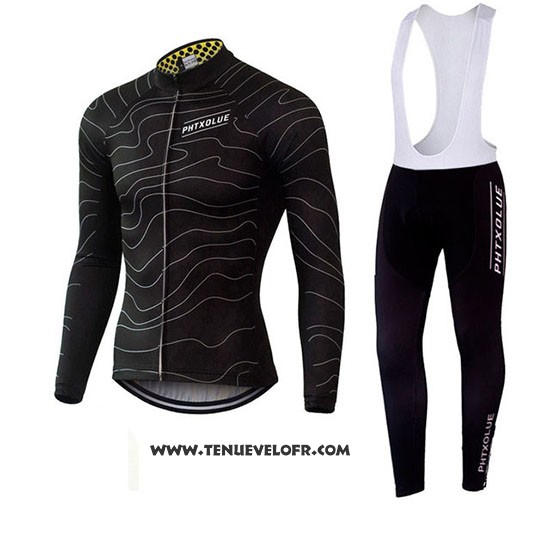 2019 Maillot Ciclismo Phtxolue Noir Manches Longues et Cuissard