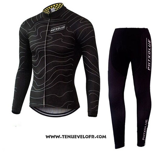 2019 Maillot Ciclismo Phtxolue Noir Manches Longues et Cuissard