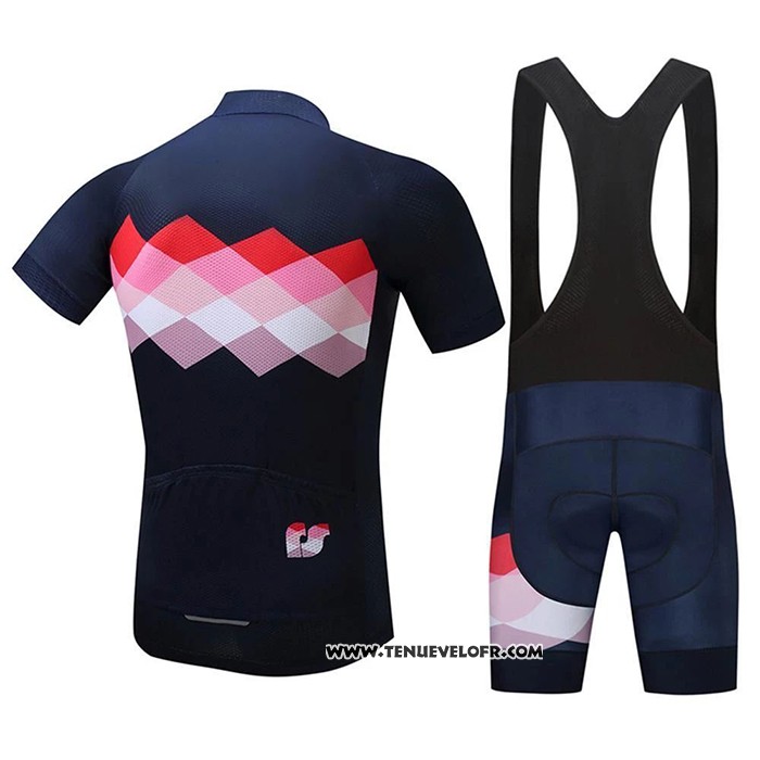 2020 Maillot Ciclismo Eddie Noir Rouge Manches Courtes et Cuissard